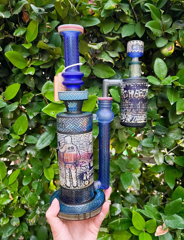 Cheech Graffiti Artist Glass Water Pipe & Ash Catcher/Dab Rig