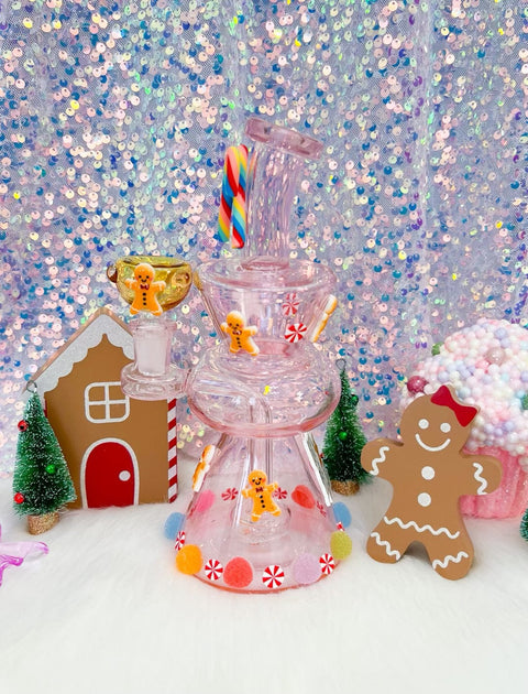 🎀 Pink Let's Get Baked Gingerbread Dab Rig | Christmas Collection 💨