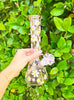 Retro Pink Daisies Glass Water Pipe/Bong