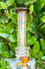 Lookah 17in Amber Dual Honeycomb Inline Perc Glass Water Pipe/Dab Rig