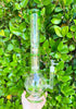 Diamond Glass Green 16 Inch Double Inline Perc Glass Water Pipe/Dab Rig