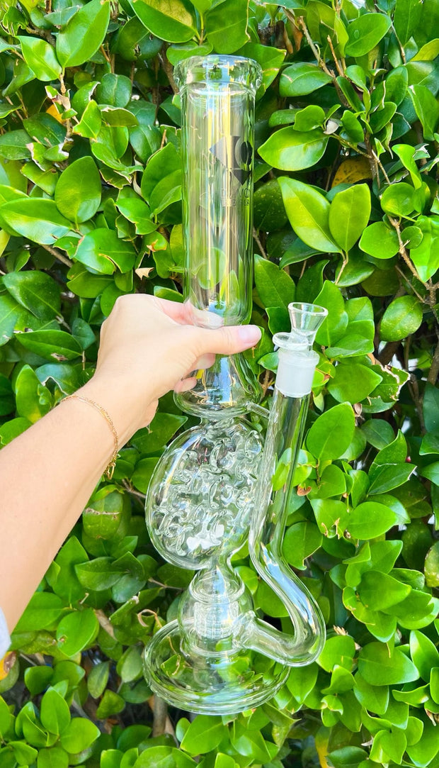 Diamond Glass 18in Swiss Perc Glass Water Pipe/Dab Rig is