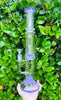 Milky Purple 16 Inch Double Perc Glass Water Pipe/Dab Rig