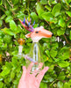 Izzy The Glassblower Amber Purple Galaxy Deer Heady Glass Water Pipe/Dab Rig