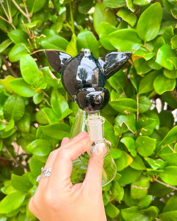 Izzy The Glassblower Black Cat Heady Glass Water Pipe/Dab Rig