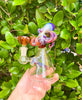 Izzy The Glassblower Amber Purple Octopus Heady Glass Water Pipe/Dab Rig