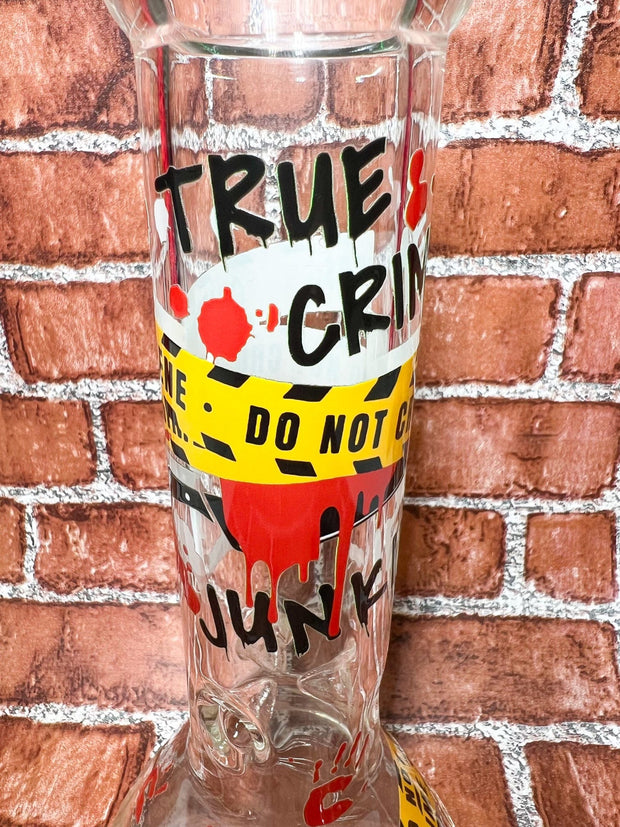 True Crime Junkie 10in Glass Water Pipe/Bong