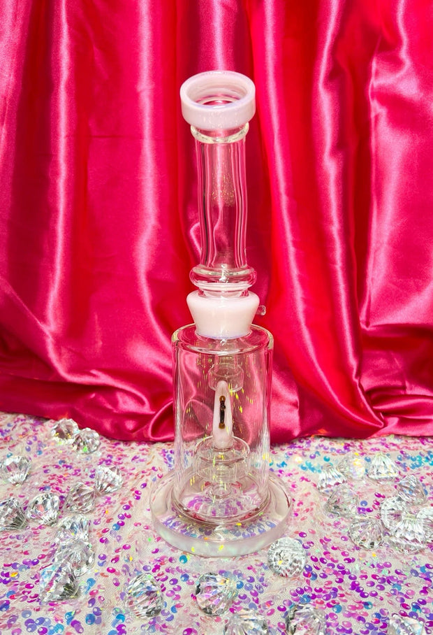 Pink Star & Moon Glass Water Pipe/Dab Rig