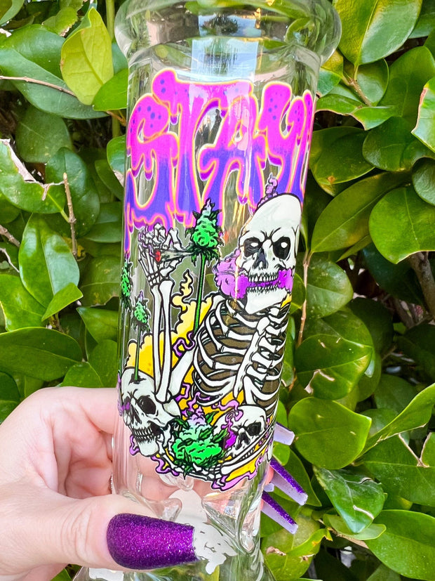 StayLit Skeleton 10in Glass Water Pipe/Bong