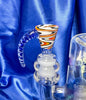 Blue Swirl Horned 14mm Glass Bowl