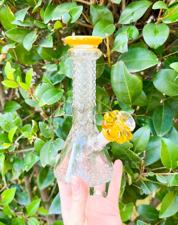 Amber Crystal Glass Vase Water Pipe/Bong