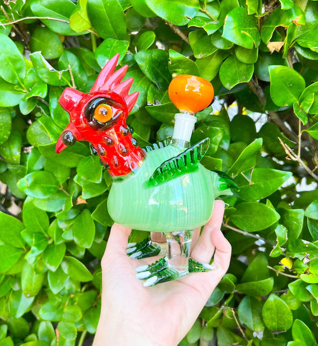 Red Rooster Glass Water Pipe/Dab Rig