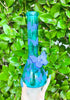 Pink & Blue Butterflies 10in Glass Water Pipe/Bong