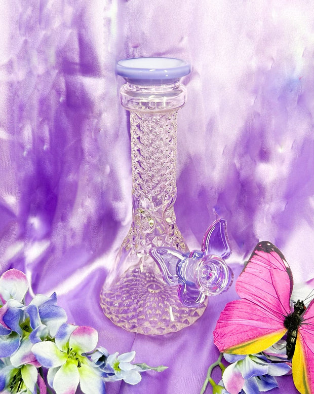 Purple Crystal Glass Vase Water Pipe/Bong