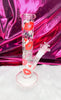 Pink Lips XOXO 10in Straight Tube Glass Water Pipe/Bong