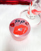 Pink Lips XOXO 10in Straight Tube Glass Water Pipe/Bong