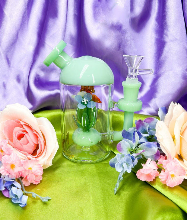Experience Blooming Bliss with our Bee Garden Floral Dab Rig by MK