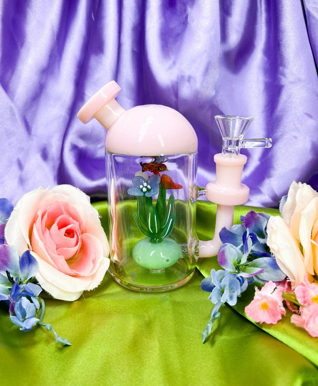 Experience Blooming Bliss with our Bee Garden Floral Dab Rig by MK