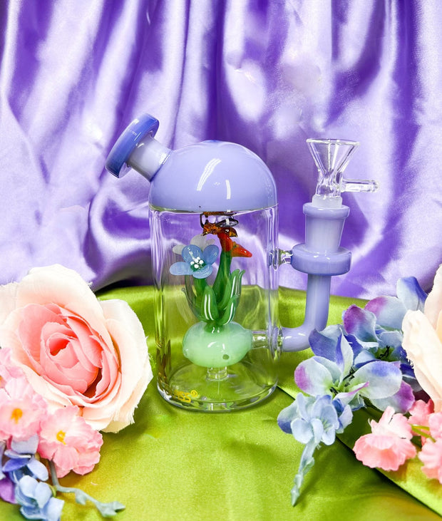 MK Glass Bee Flower Garden Glass Water Pipe/Dab Rig