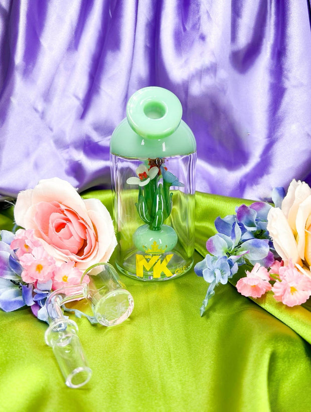 MK Glass Bee Flower Garden Glass Water Pipe/Dab Rig