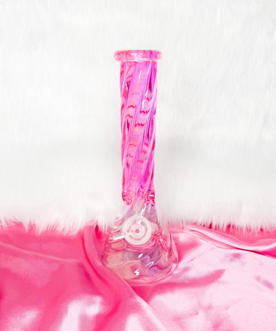 Pink iridescent swirl 10 inch bong