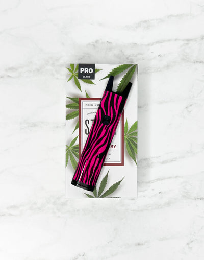 Pink zebra Stiiizy pro battery on white background