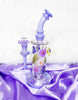 Milky purple floral dab rig made with real flowers