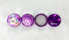 Purple alien abduction weed grinder open showing all compartments
