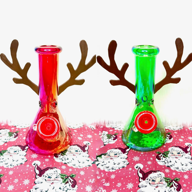 Two reindeer bongs available in red or green