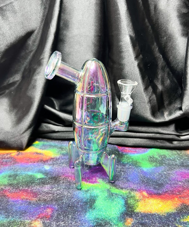 Iridescent Rocket Ship Water Pipe/Dab Rig