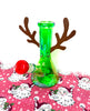 Side profile of green reindeer bong