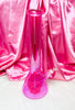 Side profile of the neon pink 16 inch beaker bong