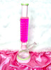 Side profile of the pink glycerin 18 inch bong