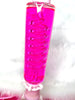 Up close of the pink glycerin bong
