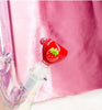 closeup of glass strawberry bowl