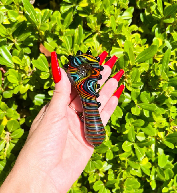 Rainbow Wig Wag Glass Hand Pipe