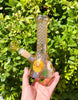 Amber Crystal Dried Floral Daisies Water Pipe/Bong