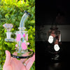 Pink Glow Ghosts Halloween 6in Glass Water Pipe/Dab Rig