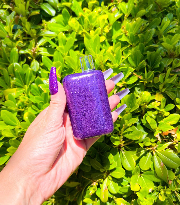 Purple Square Glycerin Glitter Glass Hand Pipe