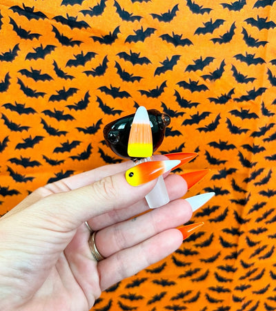 Candy Corn 14mm Smoke Glass Bowl