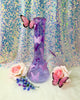 Purple Butterfly Pink Clouds 12in Glass Water Pipe/Bong