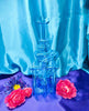 Neon Blue Recycler Glass Water Pipe/Dab Rig