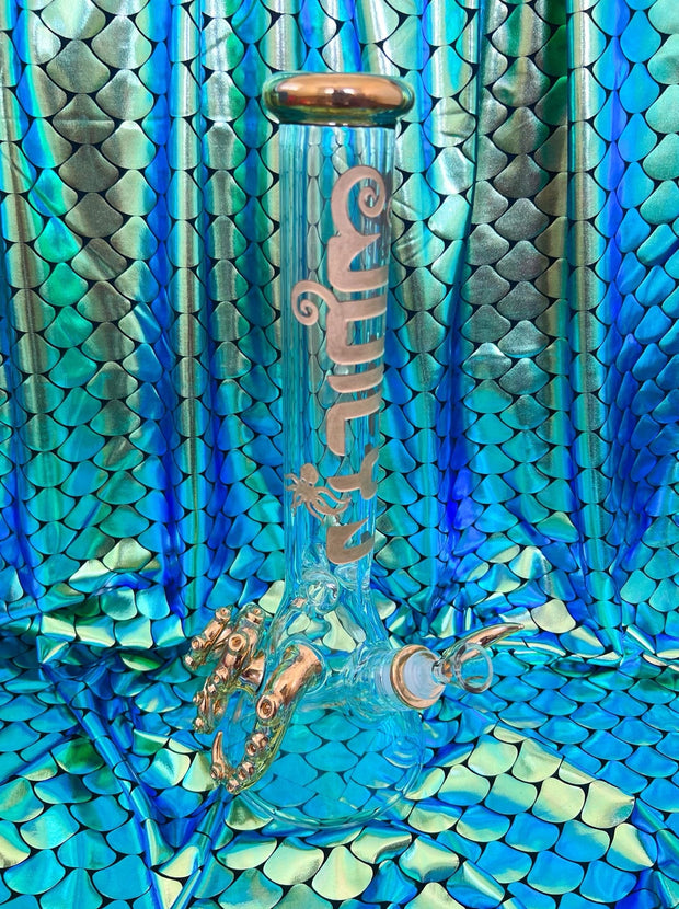 Juicy J Golden Squid Tentacle 16in Glass Water Pipe/Bong