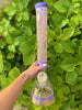 Monster Sandblasted Dragon Floral 18in Glass Water Pipe/Bong