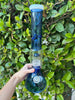 Jade Double Perc 16in Beaker Glass Water Pipe/Bong