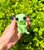 Green Alien Glass Hand Pipe