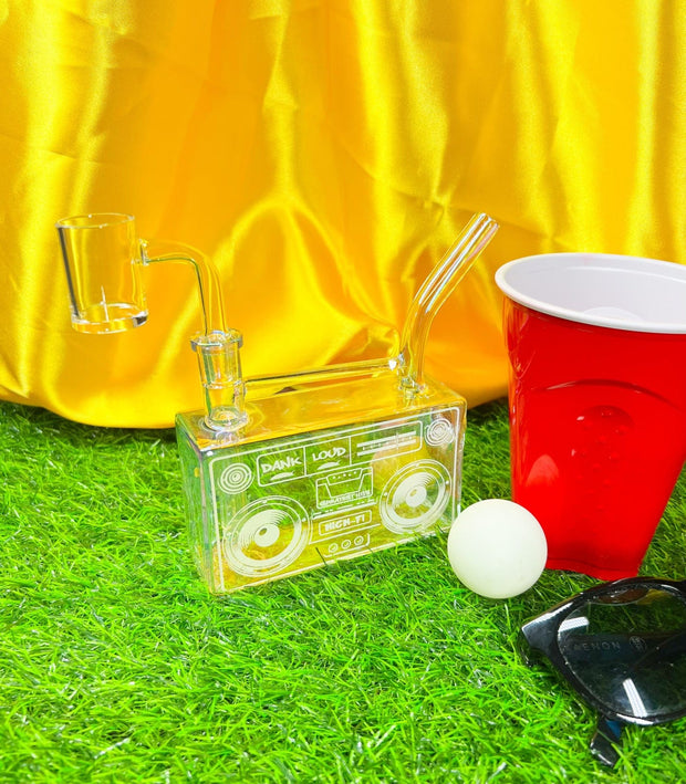 Iridescent Summer Time Jam Boombox Glass Water Pipe/Dab Rig