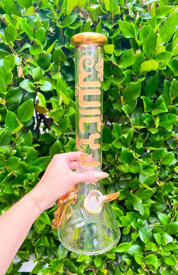 Juicy J Golden Squid Tentacle 16in Glass Water Pipe/Bong