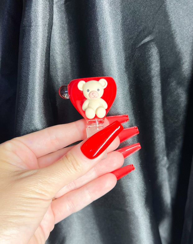 Red Teddy Bear 14mm Glass Bowl