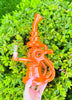 Neon Orange Recycler Glass Water Pipe/Dab Rig